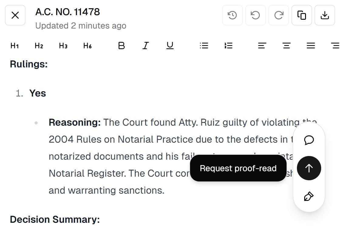 Suggestions and Proofreading