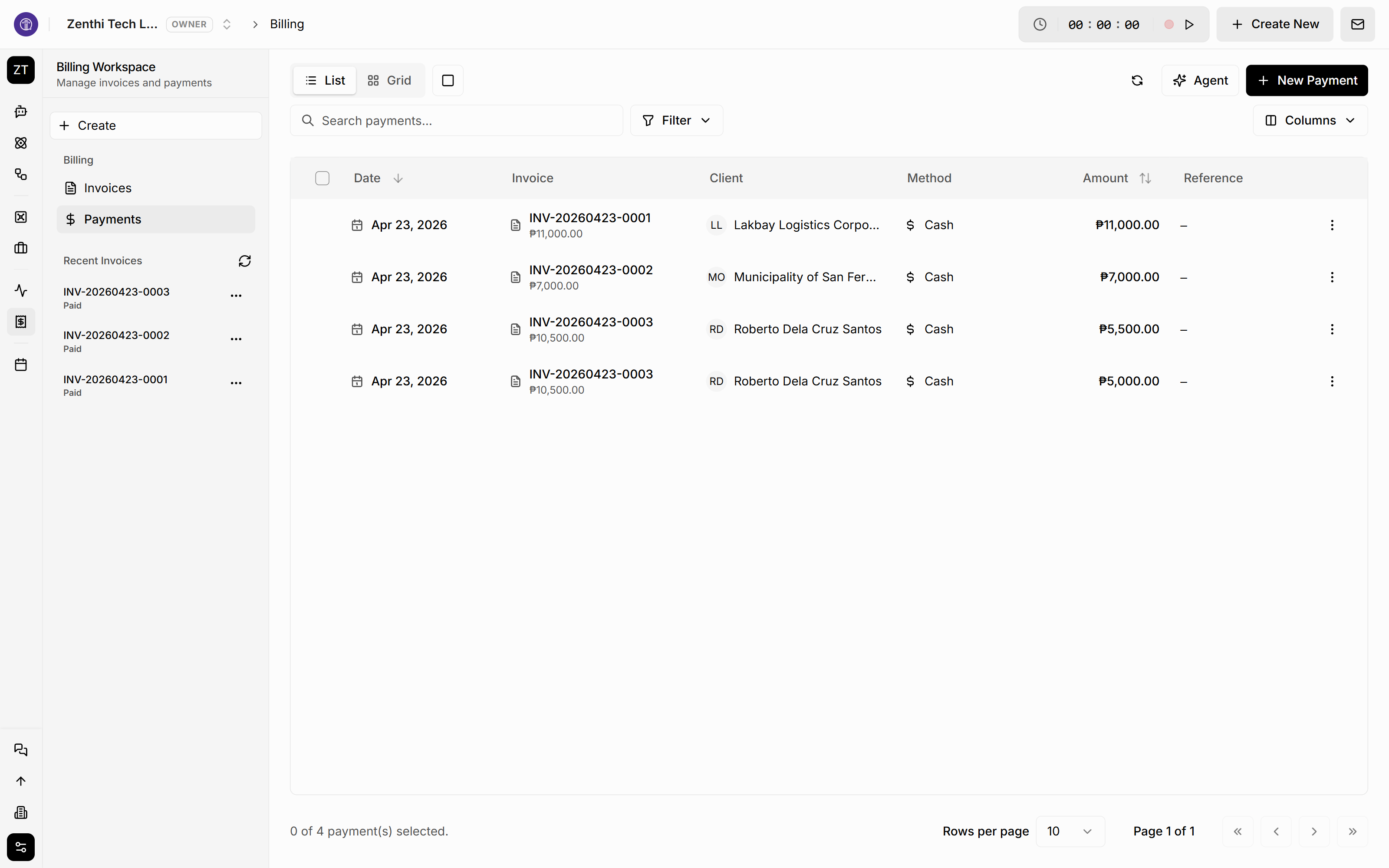 Payment Recording