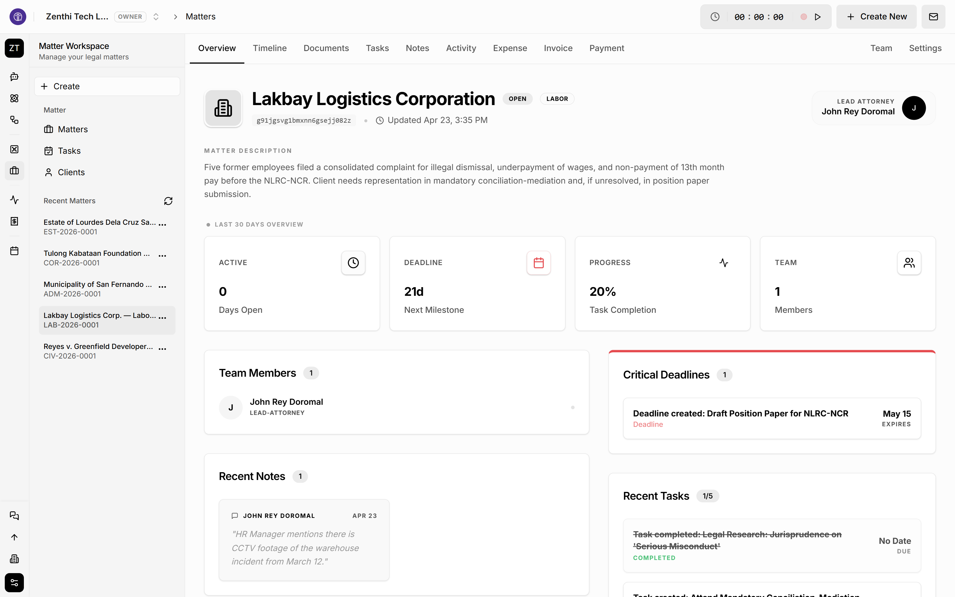 Matter Overview